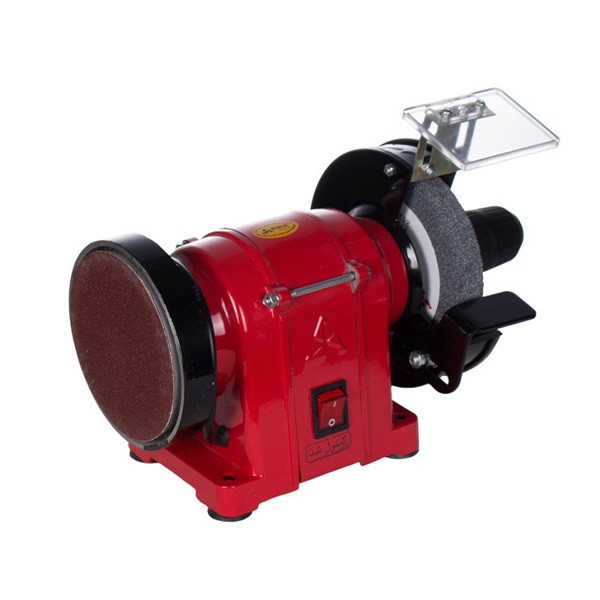 دستگاه سنگ رومیزی سنباده 125 میلیمتر با سه نظام و صفحه سنباده محک DGD-125/2