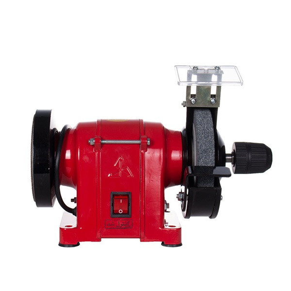 دستگاه سنگ رومیزی سنباده 125 میلیمتر با سه نظام و صفحه سنباده محک DGD-125/2
